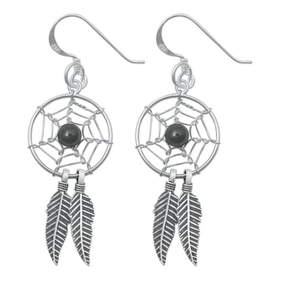 Sterling Silver Dreamcatcher Web Hanging Feather Hook Earrings 925 925 New Jewelry Female Unisex