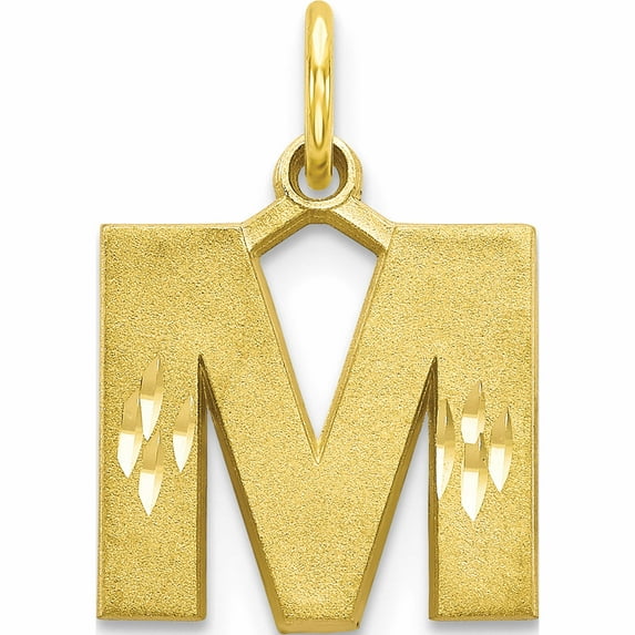 10K Yellow Gold Initial M Charm Made In United States 10c768m