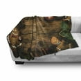 thumbnail image 3 of Christmas Soft Flannel Fleece Blanket, Gingerbread Man Gift Box Coniferous Pine Cinnamon Dessert on Rustic Wood Theme, Cozy Plush for Indoor and Outdoor Use, 60" x 80", Brown Green, by Ambesonne, 3 of 6