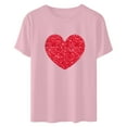 thumbnail image 4 of Tbopshirt Womens Tops,Valentine's Day T-Shirts for Women Graphic,Plus Size Tops,Women Valentines Day Heart Printed Short Sleeve T-Shirt Novelty Graphic Tops Casual Round Neck S-XXXL, 4 of 6