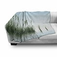 thumbnail image 3 of Landscape Soft Flannel Fleece Blanket, Scenery of a Lake Bushes Grass with Reflection Floral Art Image Print, Cozy Plush for Indoor and Outdoor Use, 50" x 60", Pale Blue Jade Green, by Ambesonne, 3 of 6
