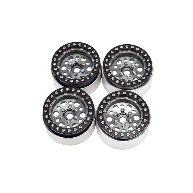 Vogacara Juego de cubo de rueda RC de 4 piezas, accesorios de transmisión 1/10, accesorio de actualización, Kit de ruedas de juguete automático, Kits de construcción modelo Gris Vogacara FN011057-04