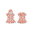 thumbnail image 2 of Suealasg Toddler Girl Swim Cover Up One-Piece Swimsuit Little Girl Short Sleeve Hooded Zipper Floral Print Rashguard Swimwear 1T 2T 3T 4T 5T Kids Hooded Dress Bathing Suit, 2 of 8