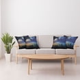 thumbnail image 3 of Ambesonne Moon Throw Pillow Cover 4 Pack, Full Moon Rising Cloudy, 16", Navy Blue White Apricot, 3 of 5