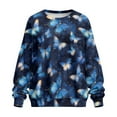 thumbnail image 4 of Xoenoiee Blue Butterfly Print Oversized Sweatshirts for Women Crewneck Sweaters Pullover Comfy Hoodies Fall Outfits Fashion 2025 Winter Clothes, Size S, 4 of 7