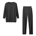 thumbnail image 4 of LEKWK Lounge Sets for Women Crewneck 3/4 Sleeve Top and Elastic Waist Pants Casual Sleepwear Pajamas Fall Winter 2 Piece Loungewear, 4 of 8
