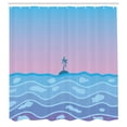 thumbnail image 2 of Ambesonne Ocean Shower Curtain, Island Palm Tree Illustration, 69"Wx84"L, Pale Mauve Dark Turquoise, 2 of 4