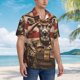 thumbnail image 3 of Fotbe Patriotic Deer Soldier Salute Camisa Hawaiana para Hombre Unisex – Camisa Casual de Verano con Botones de Manga Corta de Algodón y Lino,X-Large, 3 of 7