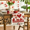 thumbnail image 6 of Red Heart Table Runner for Valentine's Day Decor, Romantic Table Flag for Wedding Anniversary, Flax Table Cover for Restaurant and Home Dining Setting(L), 6 of 6