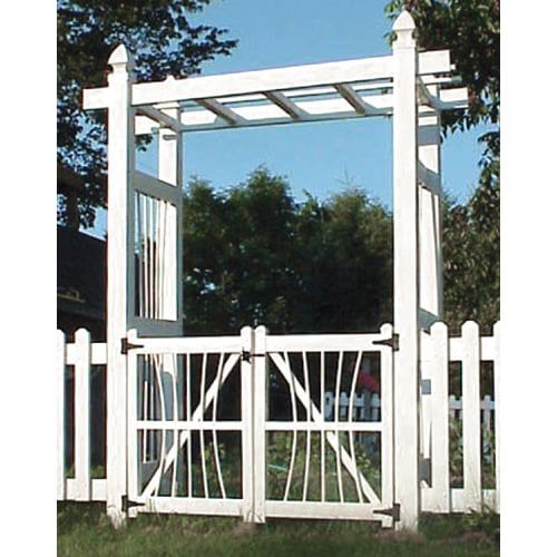 Dura-Trel Courtyard 6.5-ft. Vinyl Pergola Arbor with Gate by Dura-Trel Inc