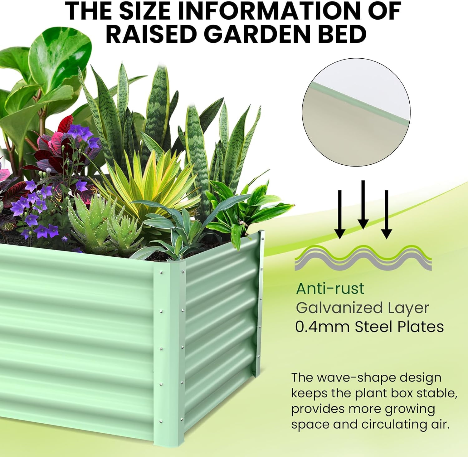 2-Pack Large Raised Garden Bed Kit with Open Base,Outdoor Galvanized Metal Patio Planter Box with Safety Rubber & Gloves for Vegetables Flowers