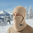 thumbnail image 2 of Men's 3-in-1 Winter Balaclava Mask, Fleece Lined Face Cover, Windproof Ski Mask, Thermal Neck Gaiter, Cold Weather Hood, Motorcycle Riding Mask, Outdoor Sports Face Protection - Beige, 2 of 7