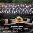 thumbnail image 4 of Luces solares tipo cortina DBFAIRY, 6 m x 1 m, 300 LED, impermeables, 4 of 8