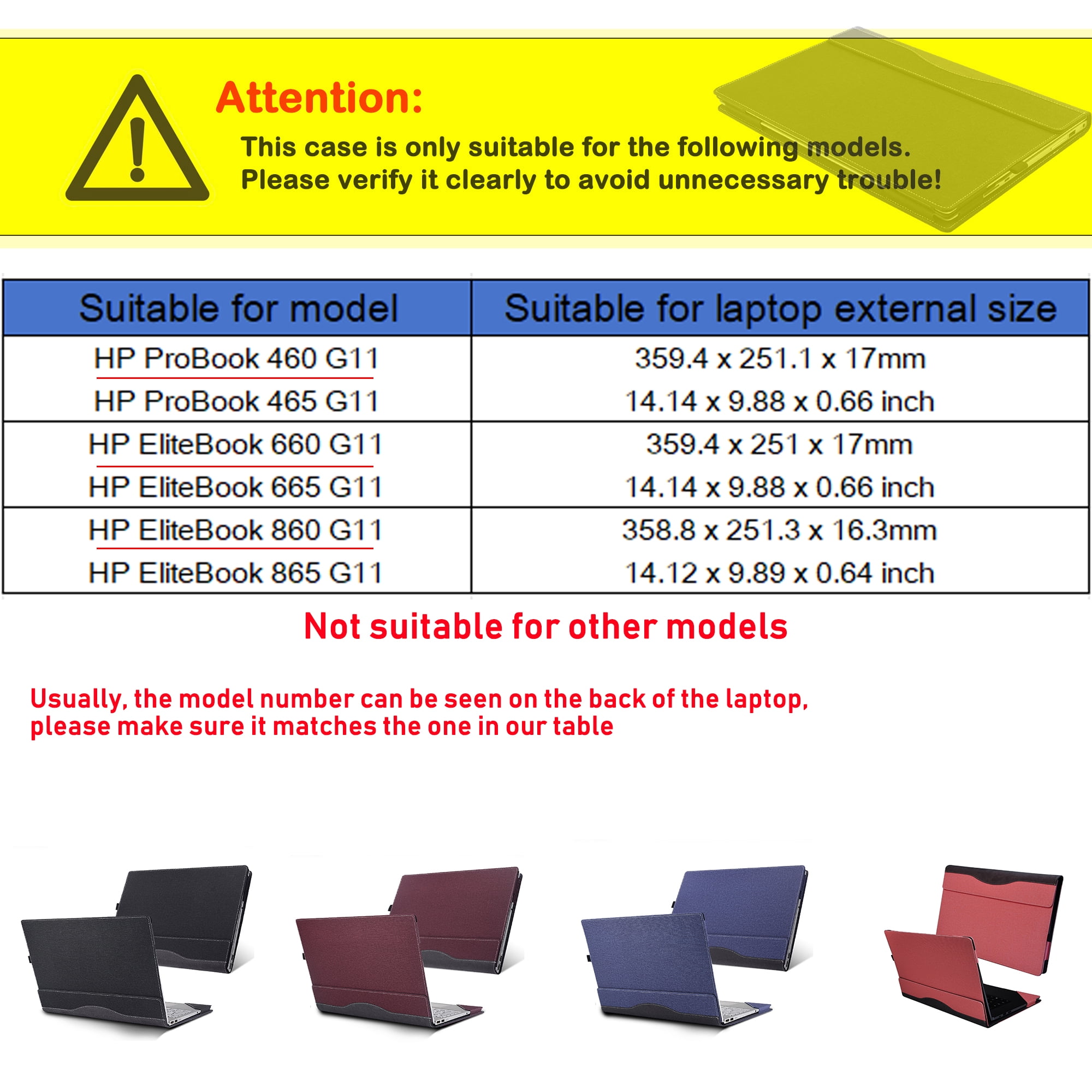 Laptop Case Cover for 16 inch HP EliteBook 860 /865 G11 & EliteBook 660 /665 G11 & for HP ProBook 460 /465 G11,Separable PU leather Protective Sleeve Bag Accessories