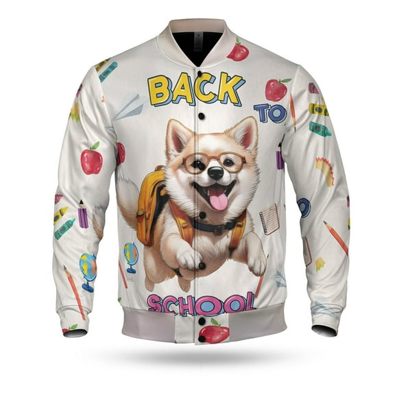 Back to School Cute Akita All Over Print 3D Baseball Jacket Inu Dog Lover Bomber Jacket Softball - 13010
