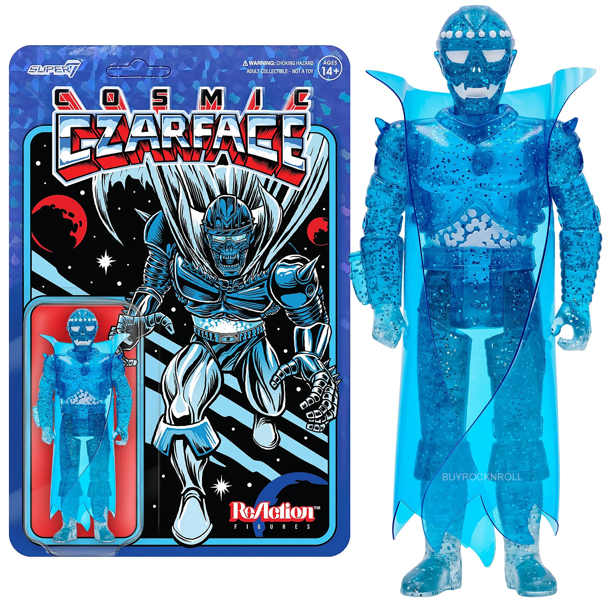 Czarface Collectible 2022 Super7 Cosmic ReAction Blue Glitter Figure -Unpunched
