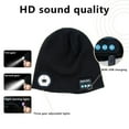thumbnail image 4 of Morttic Bluetooth Beanie Hat with LED Headlight, Rechargeable 5 LED Lighted Beanie Cap with Wireless Bluetooth Hands Free Headlamp Hat Winter Warm Knit Cap for Camping Running Fishing, 4 of 12