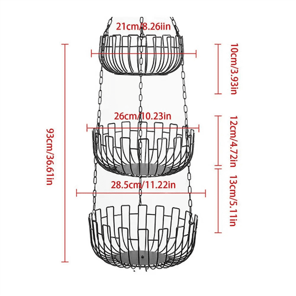 Fruit and Vegetable Basket Kitchen Fruit Basket Fruit Holder Snack Organizer Vegetable Storage Metal Basket for Kitchens