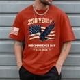 thumbnail image 2 of UngA 4th of July Shirts for Men 250th Anniversary Independence Day Short Sleeve Tees Tops Patriotic American Flag Tshirt Men (Red,L), 2 of 5