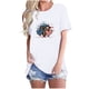 thumbnail image 1 of Camisetas de Manga Corta para las Mujeres Día de la Independencia Impresión Básica Camiseta de Verano, Cuello Redondo Casual Camiseta Blusa, 1 of 4