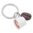 thumbnail image 2 of Lindo llavero con forma de taza de café y granos de café, ideal para colgar en la mochila o en el bolso., 2 of 7