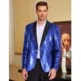 thumbnail image 3 of COOFANDY Men's Shiny Sequins Suit Jacket Blazer One Button Banquet Prom Tuxedo New Year Dinner Party Tuxedo Blazer, 3 of 9