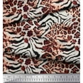 thumbnail image 2 of Soimoi Brown Cotton Jersey Fabric Leopard & Wild Animal Skin Printed Fabric 1 Yard 58 Inch Wide, 2 of 3