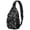 Halloween Spider Webs-1, variant on Halloween Vintage Stamp Collage Pattern Sling Backpack, Unisex Daily Travel Sling Pack with Side Mesh Pockets, Earphone Hole Port Gift Ideas for Travel Shopping Commuting