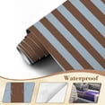 thumbnail image 4 of Wallpaper Brown Blue Striped Design Peel and Stick Wall Murals 100"H x 144"W Removable PVC Wall Paper Self-Adhesive Wall Paintings Art Decor for Bedroom Living Room, 4 of 7