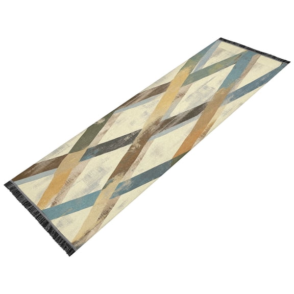 Runner Rug Classical Design Blue Flowers Art Print Style Pattern 72x23.5 indoor Washable Runner Rug