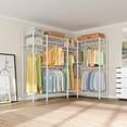 thumbnail image 6 of VIPEK L22 Corner Clothes Rack, L Shaped Heavy Duty Garment Rack, Corner Wardrobe Closet with Adjustable 8 Shelves & 6 Hanging Rods, Freestanding Corner Closet System, Max Load 1400LBS, White, 6 of 7