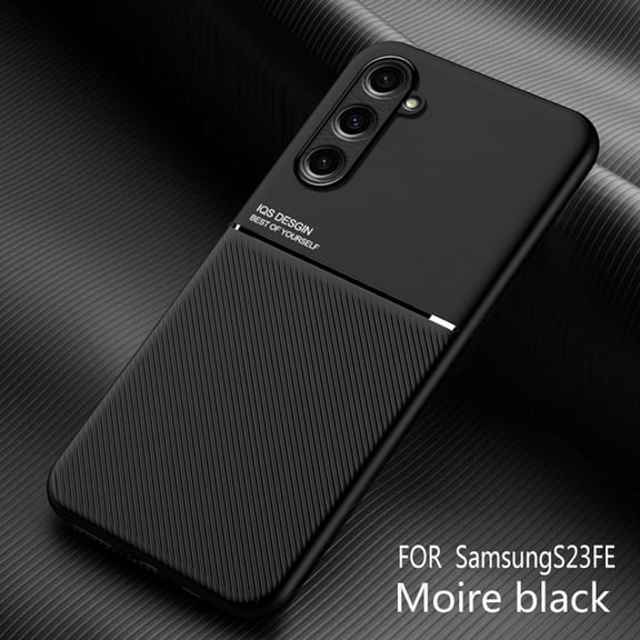 Cowithday for Samsung S23 FE Case, Galaxy S23 FE Cover, PU Leather Anti-Scratch Shockproof Soft TPU Rubber Magnetic Luxury Hybrid Business Back Case for Samsung Galaxy S23 FE 5G 6.4" Phone, Black