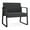 Adler Nocturnal, variant on Waterfall Reception Waiting Sled Base Bariatic Chair / Black Steel / Light Gray