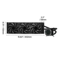 thumbnail image 5 of CPU Liquid Cooler, AIO CPU Water Cooler - 3 x 120mm PWN Fans, Pump & 2.1'' LCD Display, Max 2200PRM Black CPU Cooling Fan, Compatible for Intel 115X/1, 5 of 11