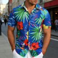 thumbnail image 3 of Hawaiian Shirt for Men Summer Short Sleeve Relaxed Fit Button Down Lapel Collar Tropical Beach Shirts Vacation Outfits, 3 of 5