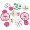 Big Dot of Happiness Pink Flamingo - Party Like a Pineapple Party Giant Circle Confetti - Tropical Summer Party Decorations - Large Confetti 27 Count