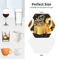 thumbnail image 6 of Vsdgher Happy New Year 2025 C Leather Coasters for Drinks, Durable Drink Coasters 4 Set for Tabletop Protection, Luxurious Home Décor and Housewarming Gift-Hexagon, 6 of 6