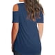 thumbnail image 5 of Blusa suelta de manga corta con camiseta sexy para niña con hombros descubiertos, azul, S Methold AP001291-21, 5 of 5