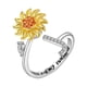 thumbnail image 1 of Fiudx Anillo de Girasol, Anillo de Aleación Ajustable y Abierto, Anillo Giratorio de Girasol con Circonita, Anillo para Aliviar El Estrés y La Ansiedad, Accesorio de Moda para Mujer, Regalo para Ella, 1 of 1
