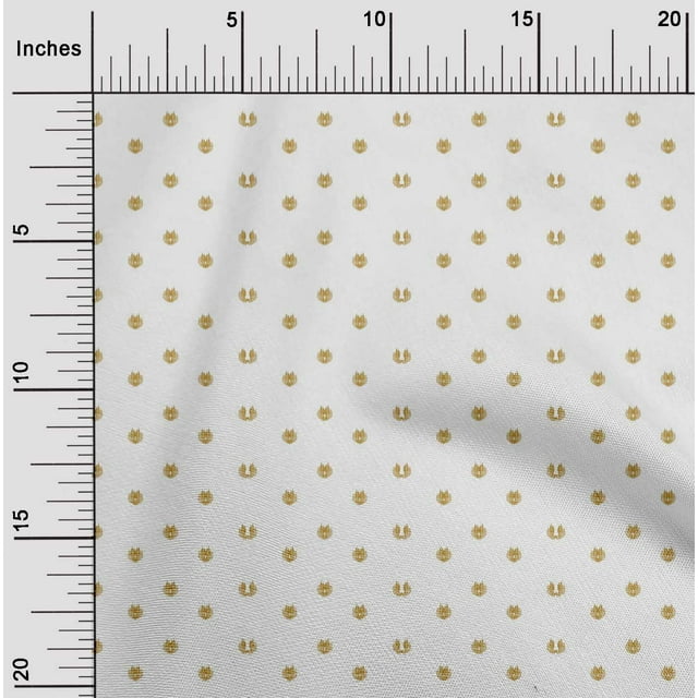oneOone Cotton Cambric Fabric Small Motif Ikat Print Fabric BTY 56 Inch Wide