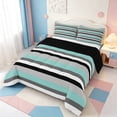 thumbnail image 2 of Erosebridal Boho Geometric Lines Full Size Comforter Sets,Minimalist Striped Bedding Comforter Set,Black Reversible,3 Pieces,1 Comforter and 2 Pillowcases, 2 of 7