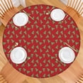 thumbnail image 2 of Red Christmas Tree Pattern Round Fitted Tablecloth with Elastic Edge,Dining Table Cover Waterproof,Outdoor Round Tablecloth for Camping,Dining,Indoor and Outdoor, 2 of 7