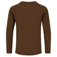 thumbnail image 5 of Feancey Men's Long Sleeve Henley Shirts Lightweight Button Collarless T-Shirt Lightweight Quick Dry Gym Workout Shirt Solid Color Basic Tees Brown XL, 5 of 6