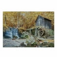 thumbnail image 1 of Waterfall Cutting Board, Fall Season Image of Historical Water Mill and Waterfall Outdoor Nature Art, Decorative Tempered Glass Cutting and Serving Board, Small Size, Yellow Brown, by Ambesonne, 1 of 1