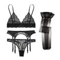 thumbnail image 6 of Women's Lace Bra and Panty Sets Lace Matching 4 Piece Lingerie Set, 6 of 6