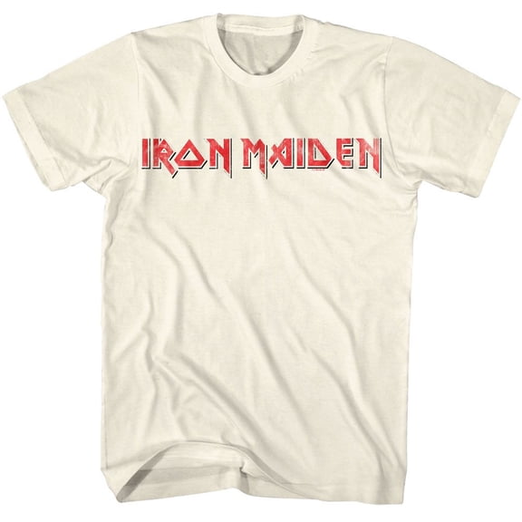 Iron Maiden Vintage Logo Men's T Shirt - S, Ivory