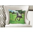 thumbnail image 4 of Ambesonne Animal Throw Pillow Cover 2 Pack, Friesian Horse, 16", Black Green, 4 of 6