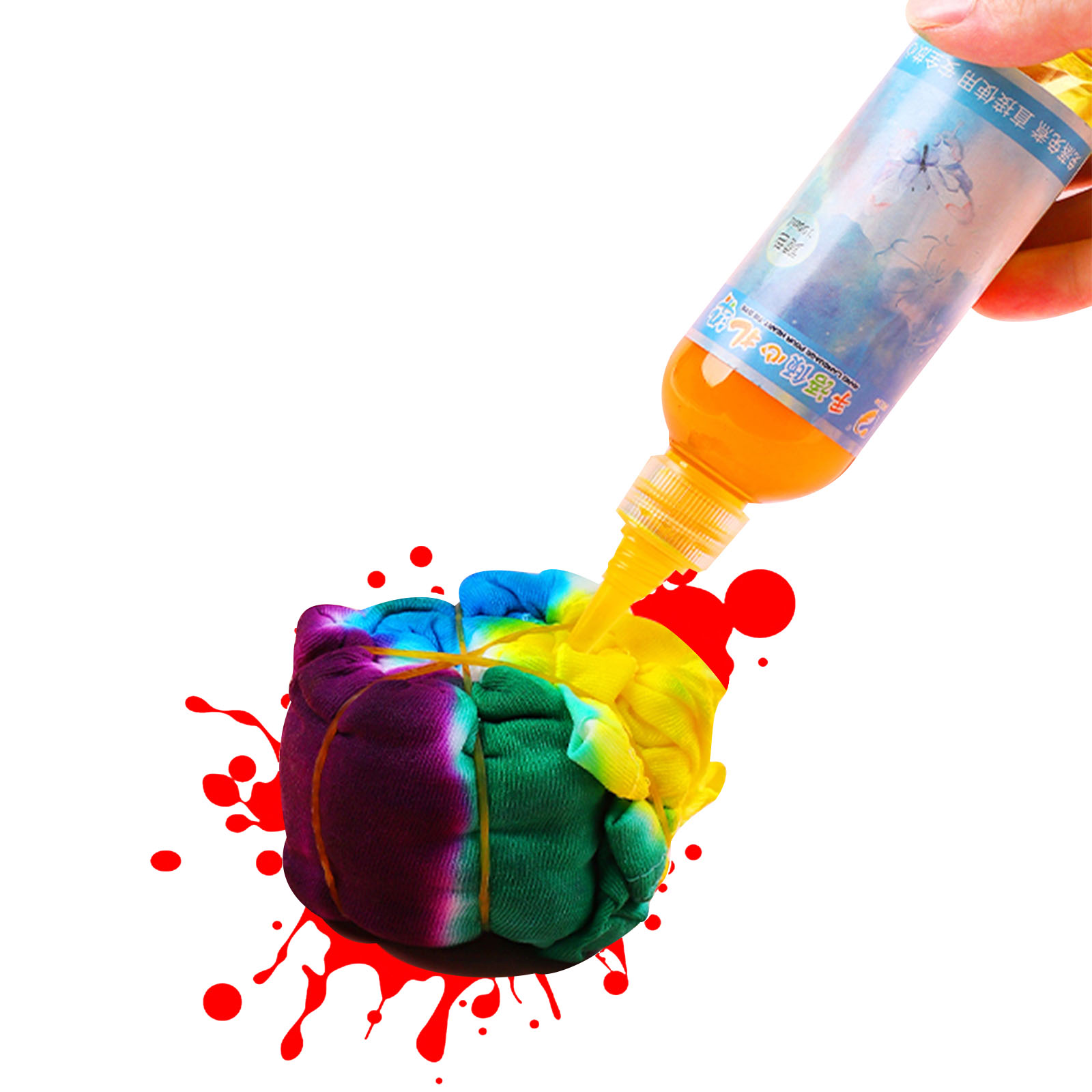 CIYISON 18-color Tie Dye Kit with Rubber Bands Table Cover & Gloves DIY Fashion Dye Kit
