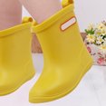 thumbnail image 3 of Children's Waterproof Rubber Rain Boots in Solid Colors with Easy-On Handles Simple For Kids, 3 of 6