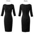 thumbnail image 3 of Lápiz delgado Dress VFSHOW Little Black con cremallera frontal 3601 BLK, 3 of 6
